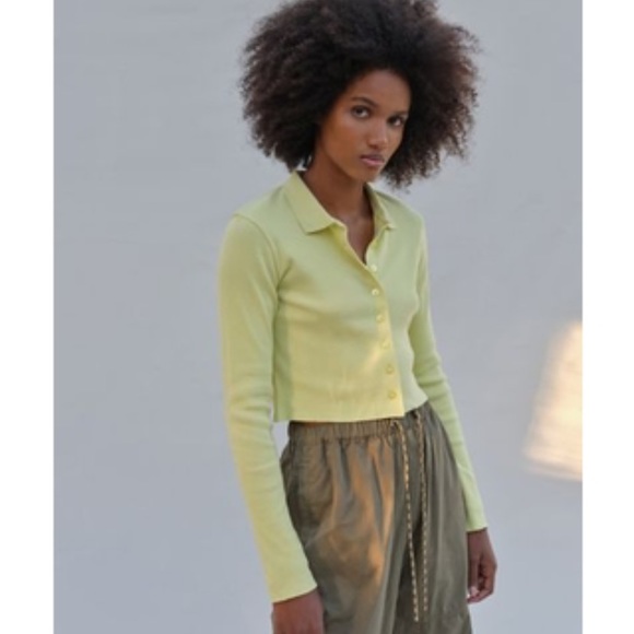 Urban Outfitters green button up polo top - Picture 1 of 3